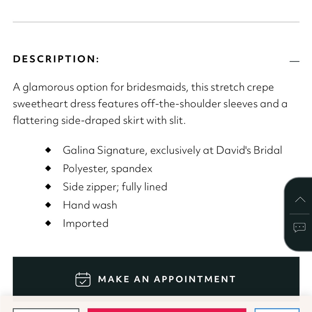 Davids Bridal Stretch Crepe off the shoulder bridesmaid dress - Picture 4 of 9